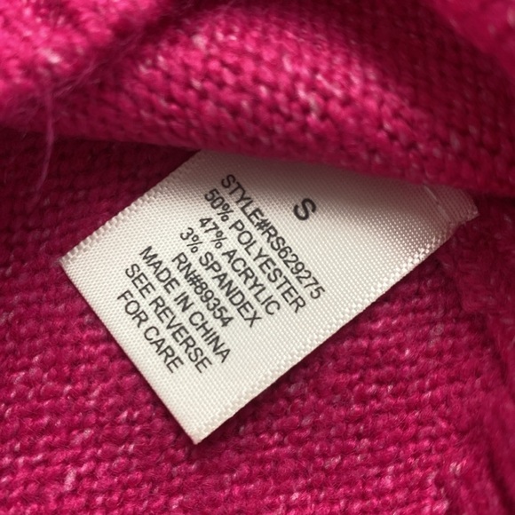 Ultra Flirt NWT hot pink mock neck sweater with butterfly design. - Picture 6 of 11